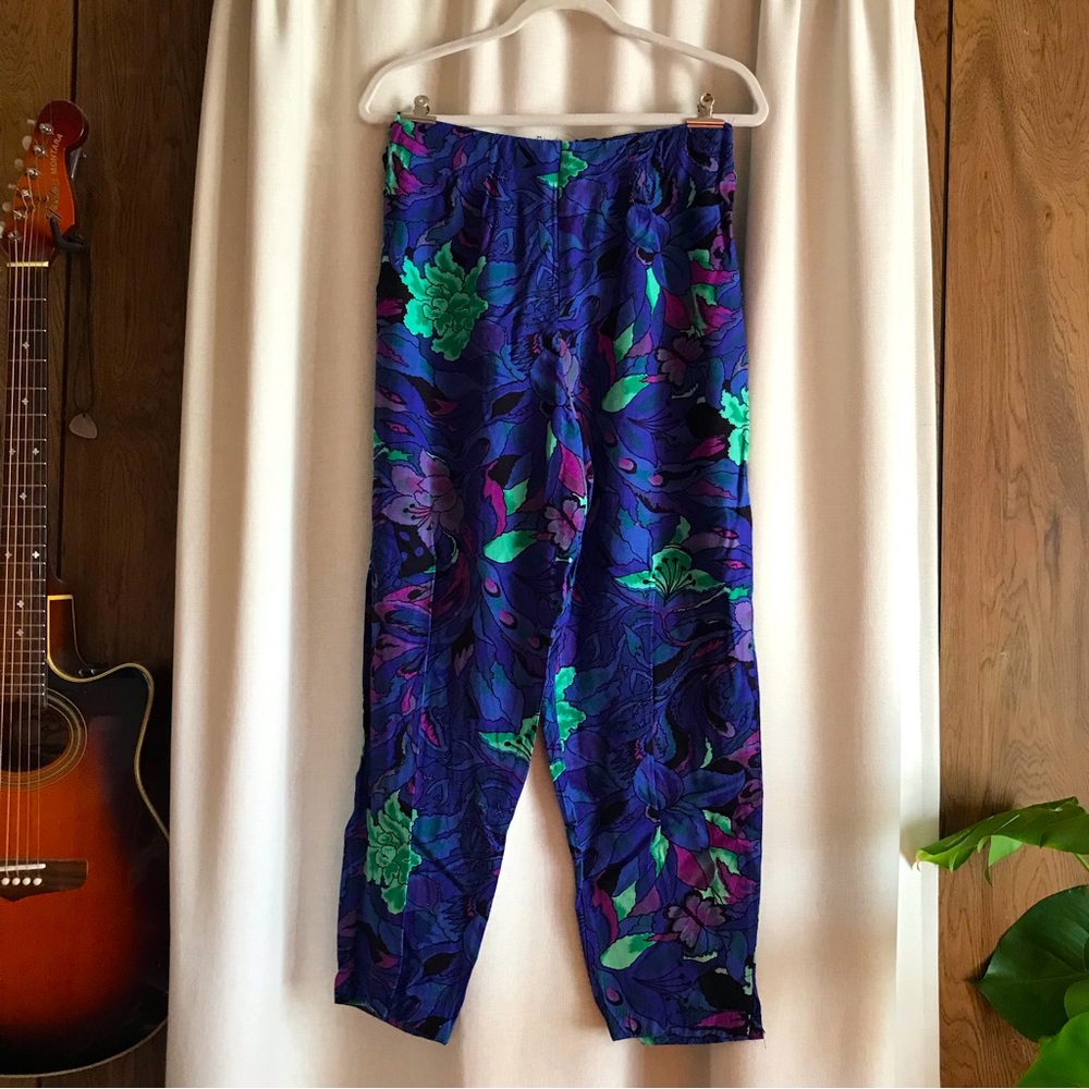 Vintage rayon floral pants by Faith